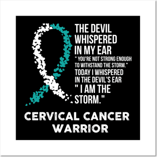 The Devil- Cervical cancer Awareness Support Ribbon Posters and Art